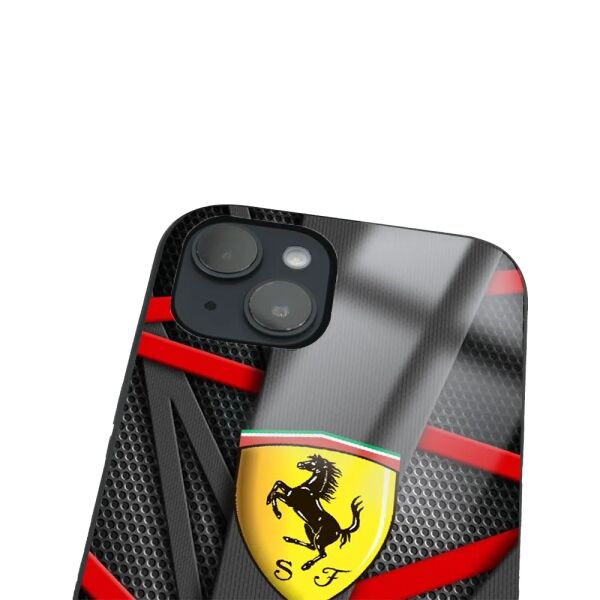 iPhone 14 Tamperli Glossy Cam Kapak - Ferrari 4