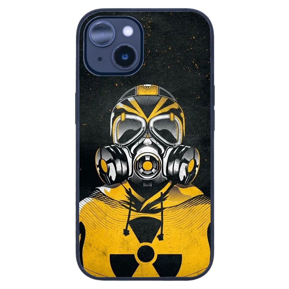 iPhone 14 Tamperli Glossy Cam Kapak - Gas Mask 2