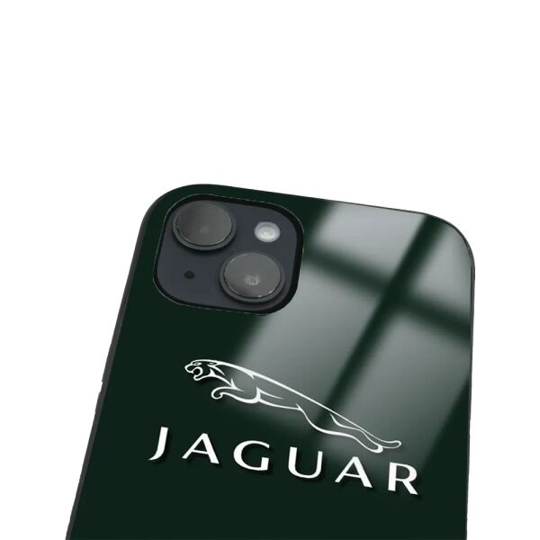 iPhone 14 Tamperli Glossy Cam Kapak - Jaguar