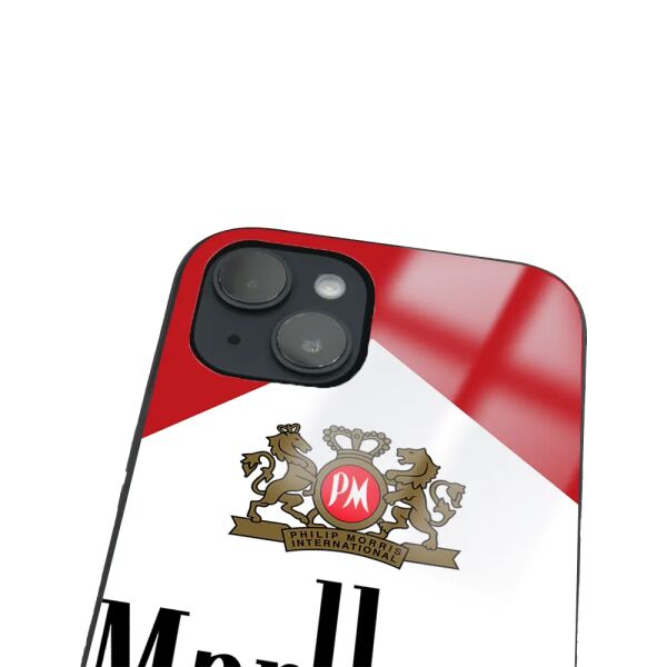 iPhone 14 Tamperli Glossy Cam Kapak - Marlboro