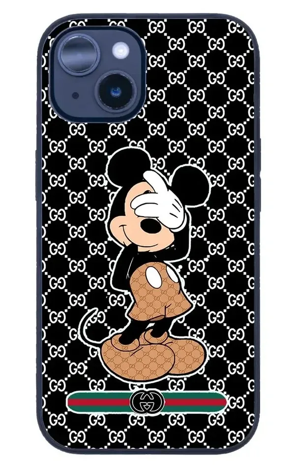 iPhone 14 Tamperli Glossy Cam Kapak - Mickey 1