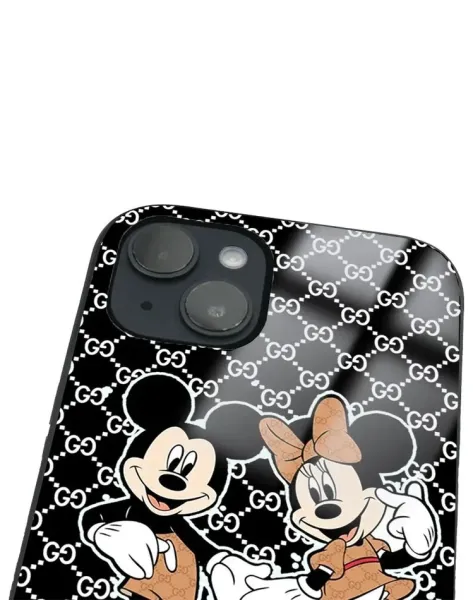 iPhone 14 Tamperli Glossy Cam Kapak - Mickey 3