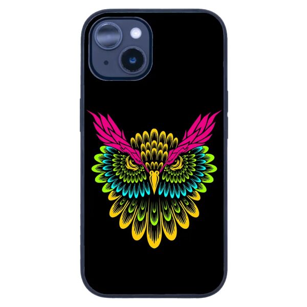 iPhone 14 Tamperli Glossy Cam Kapak - Owl 2