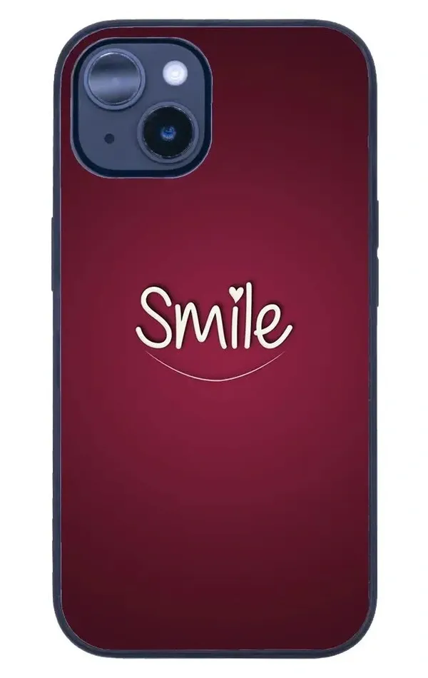 iPhone 14 Tamperli Glossy Cam Kapak - Smile