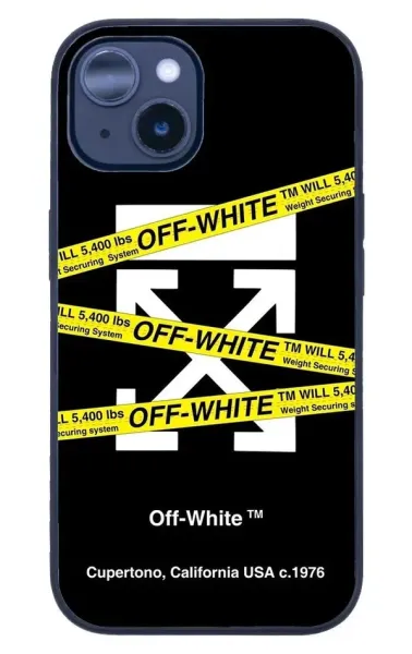 iPhone 14 Tamperli Glossy Cam Kapak - Sticker Off White 2