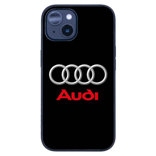 iPhone 14 Plus Tamperli Glossy Cam Kapak - Audi