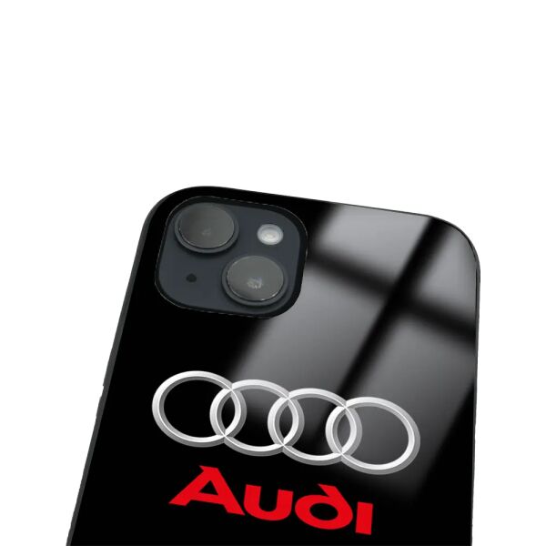 iPhone 14 Plus Tamperli Glossy Cam Kapak - Audi