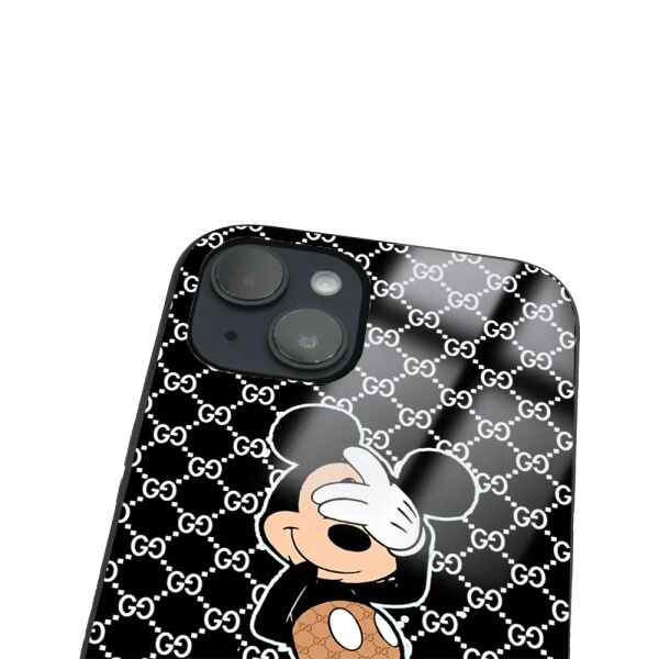 iPhone 14 Plus Tamperli Glossy Cam Kapak - Mickey 1