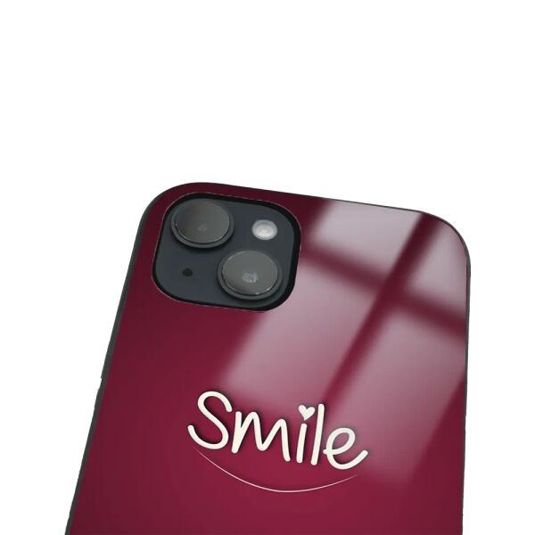 iPhone 14 Plus Tamperli Glossy Cam Kapak - Smile