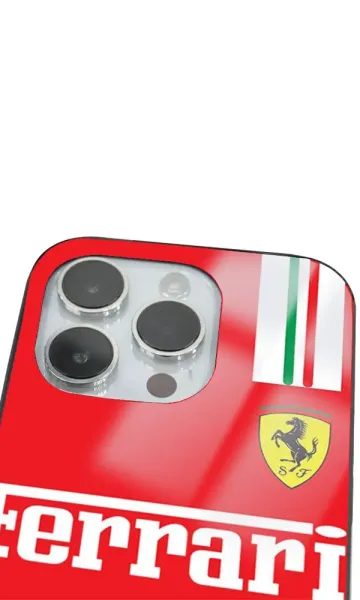 iPhone 14 Pro Tamperli Glossy Cam Kapak - Ferrari