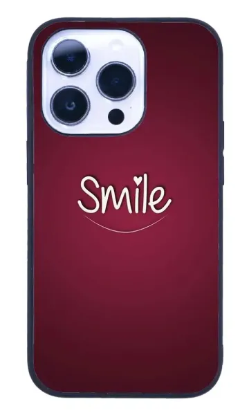 iPhone 14 Pro Tamperli Glossy Cam Kapak - Smile