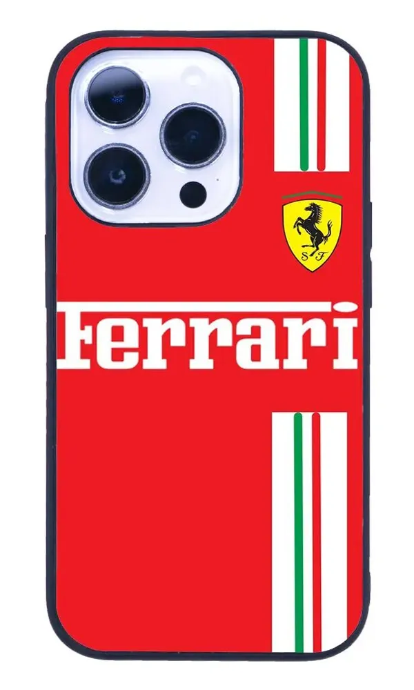 iPhone 14 Pro Max Tamperli Glossy Cam Kapak - Ferrari