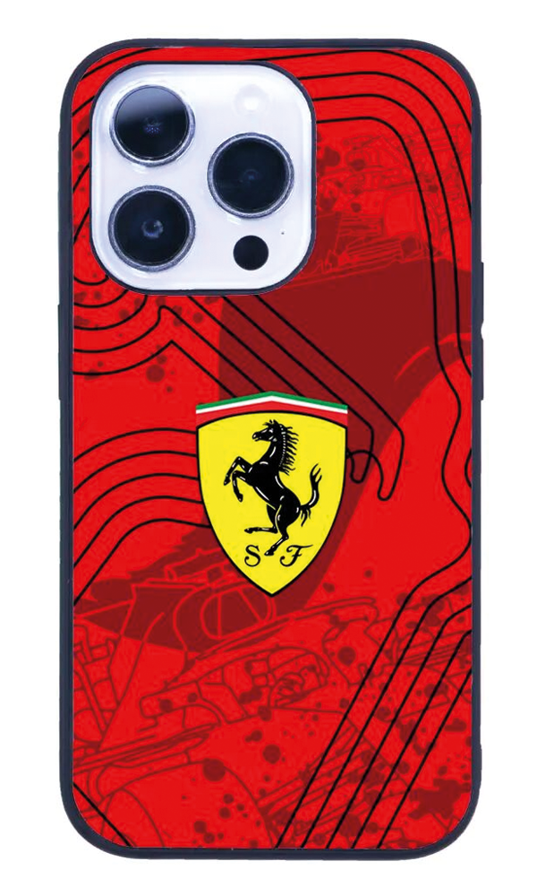 iPhone 14 Pro Max Tamperli Glossy Cam Kapak - Ferrari 5