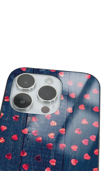 iPhone 14 Pro Max Tamperli Glossy Cam Kapak - Hearts