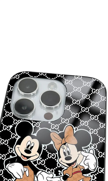 iPhone 14 Pro Max Tamperli Glossy Cam Kapak - Mickey 3