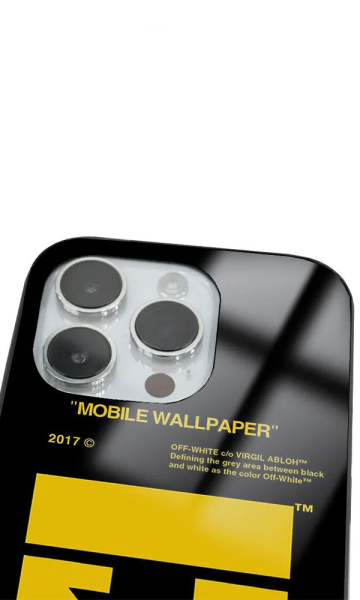 iPhone 14 Pro Max Tamperli Glossy Cam Kapak - Sticker Off White