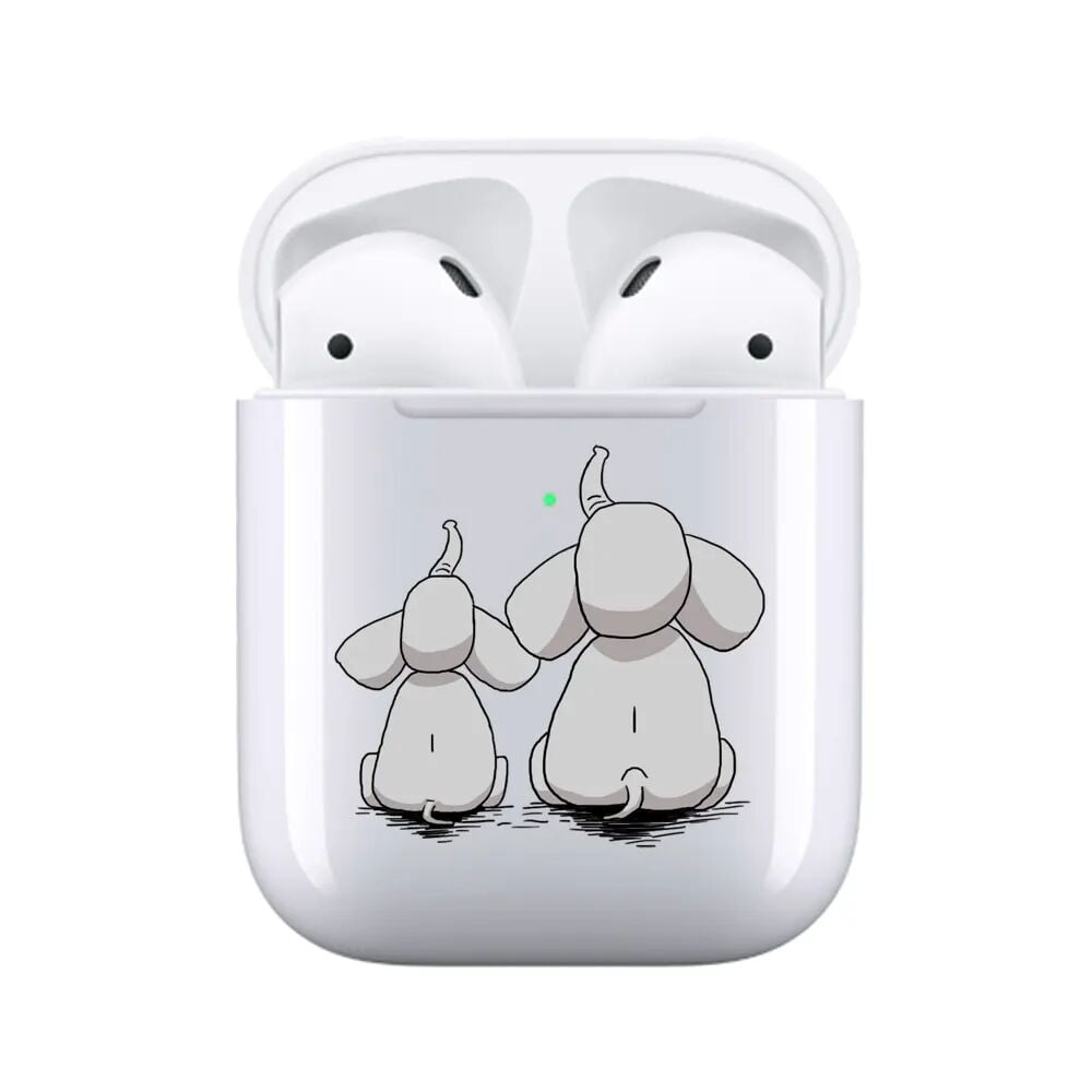 Airpods 1-2 Şeffaf Kılıf Elephants